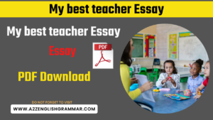 My best teacher Essay PDF Download